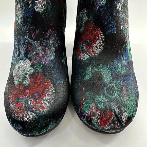 Zigisoho Nydia ankle bootie size 7 multicolored metallic floral brocade boot - Picture 2 of 14